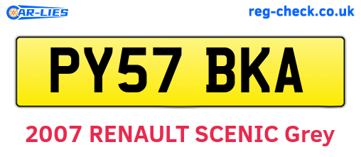 PY57BKA are the vehicle registration plates.