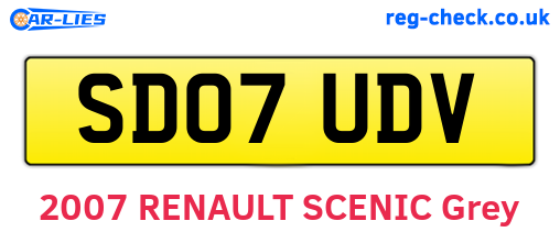 SD07UDV are the vehicle registration plates.