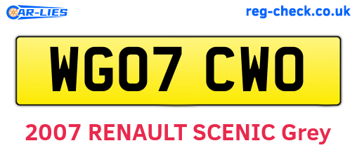 WG07CWO are the vehicle registration plates.