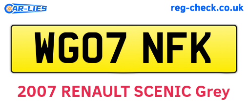 WG07NFK are the vehicle registration plates.