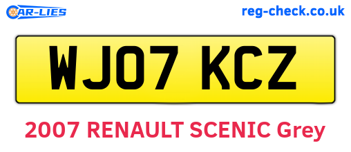 WJ07KCZ are the vehicle registration plates.