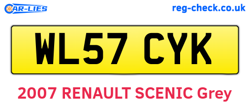 WL57CYK are the vehicle registration plates.