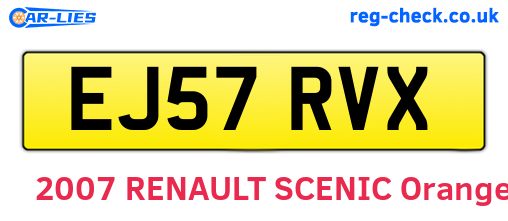 EJ57RVX are the vehicle registration plates.