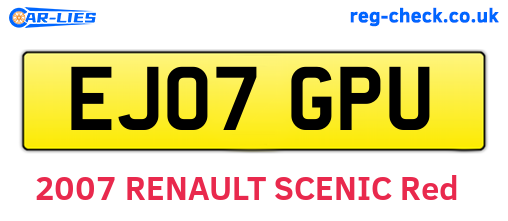 EJ07GPU are the vehicle registration plates.