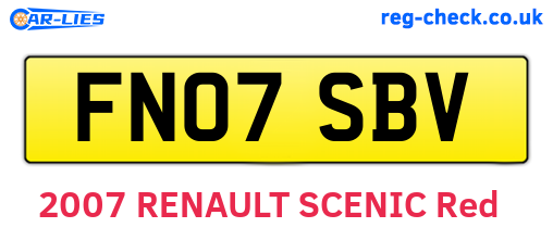 FN07SBV are the vehicle registration plates.