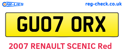 GU07ORX are the vehicle registration plates.
