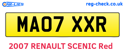 MA07XXR are the vehicle registration plates.