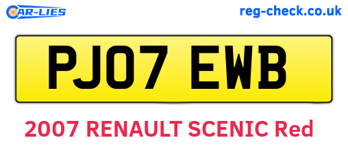 PJ07EWB are the vehicle registration plates.