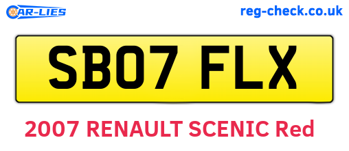 SB07FLX are the vehicle registration plates.