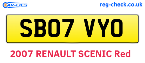 SB07VYO are the vehicle registration plates.