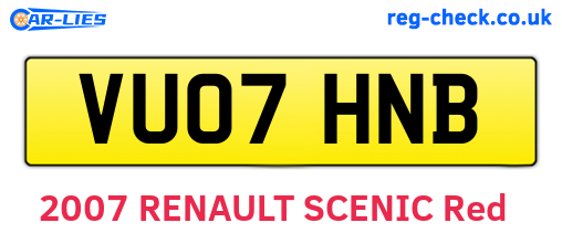 VU07HNB are the vehicle registration plates.
