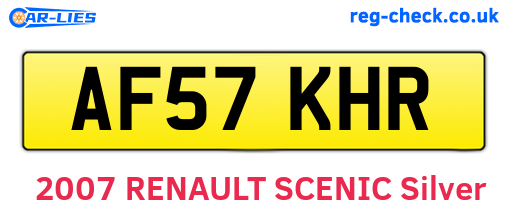 AF57KHR are the vehicle registration plates.