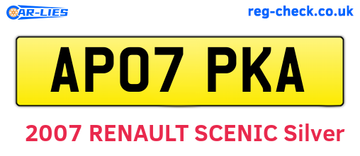 AP07PKA are the vehicle registration plates.