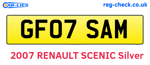 GF07SAM are the vehicle registration plates.