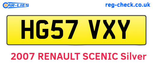 HG57VXY are the vehicle registration plates.