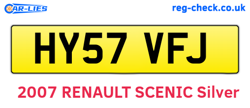 HY57VFJ are the vehicle registration plates.