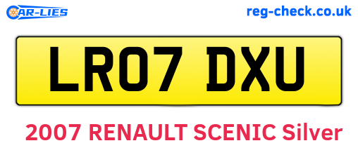 LR07DXU are the vehicle registration plates.