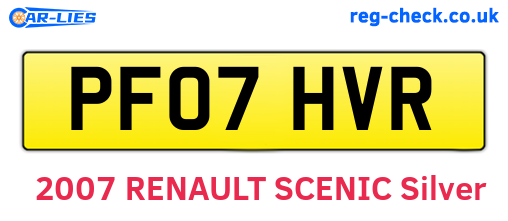 PF07HVR are the vehicle registration plates.