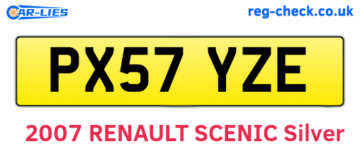 PX57YZE are the vehicle registration plates.