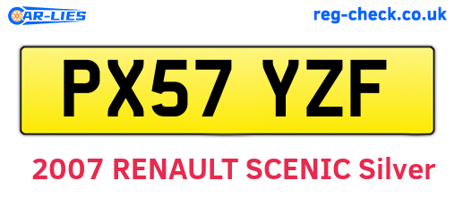 PX57YZF are the vehicle registration plates.