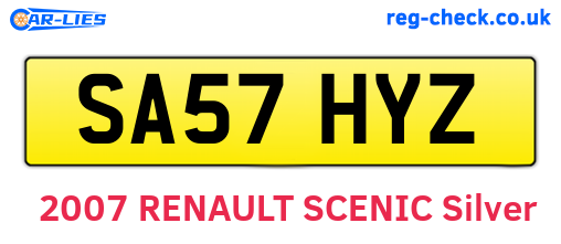 SA57HYZ are the vehicle registration plates.