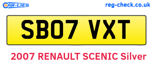 SB07VXT are the vehicle registration plates.