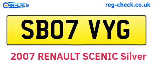 SB07VYG are the vehicle registration plates.
