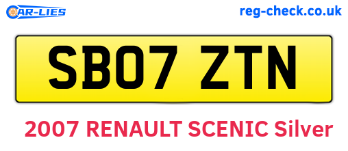 SB07ZTN are the vehicle registration plates.