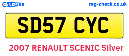 SD57CYC are the vehicle registration plates.