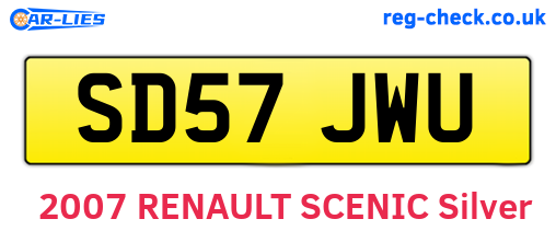 SD57JWU are the vehicle registration plates.