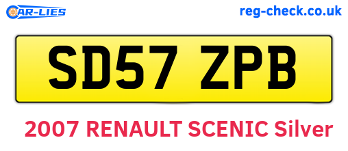 SD57ZPB are the vehicle registration plates.