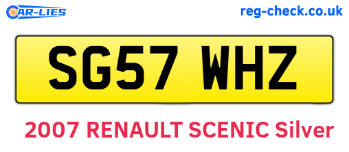 SG57WHZ are the vehicle registration plates.