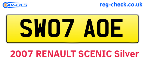SW07AOE are the vehicle registration plates.