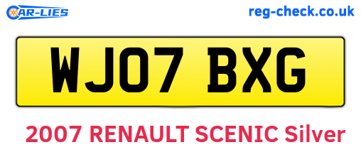 WJ07BXG are the vehicle registration plates.