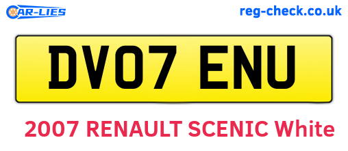 DV07ENU are the vehicle registration plates.