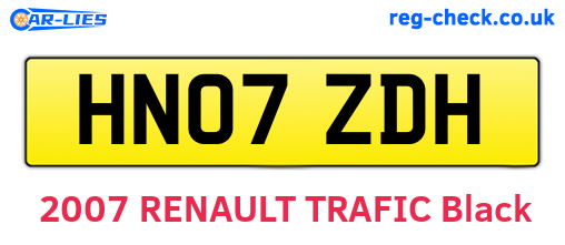 HN07ZDH are the vehicle registration plates.