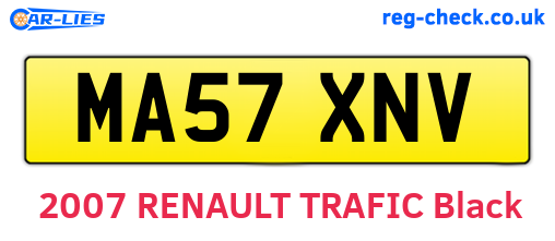 MA57XNV are the vehicle registration plates.