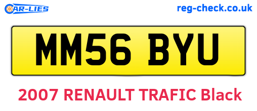 MM56BYU are the vehicle registration plates.