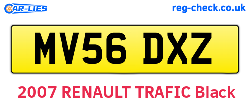 MV56DXZ are the vehicle registration plates.