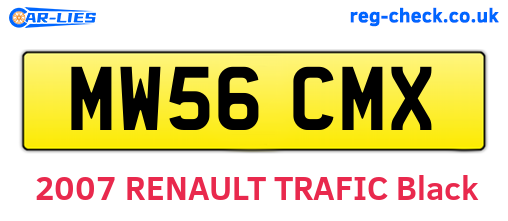 MW56CMX are the vehicle registration plates.