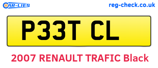 P33TCL are the vehicle registration plates.