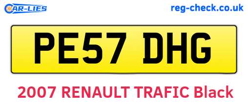 PE57DHG are the vehicle registration plates.
