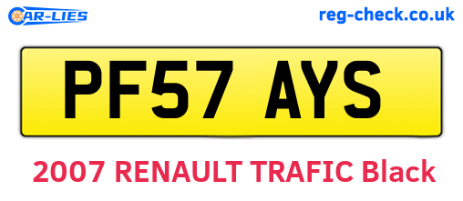 PF57AYS are the vehicle registration plates.