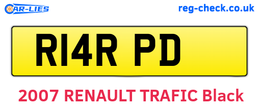 R14RPD are the vehicle registration plates.