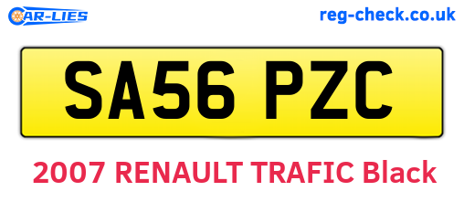 SA56PZC are the vehicle registration plates.