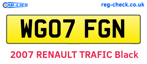 WG07FGN are the vehicle registration plates.