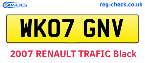 WK07GNV are the vehicle registration plates.