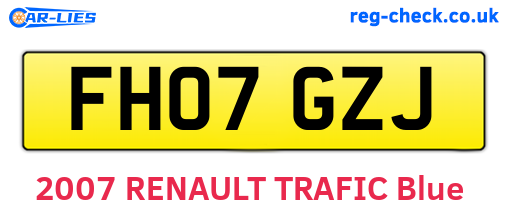 FH07GZJ are the vehicle registration plates.