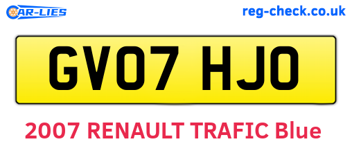 GV07HJO are the vehicle registration plates.