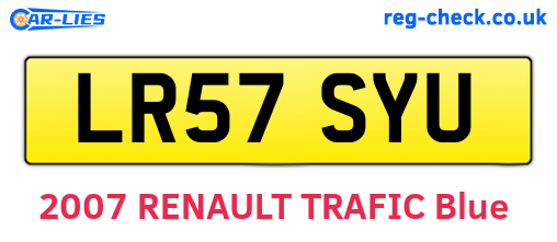 LR57SYU are the vehicle registration plates.